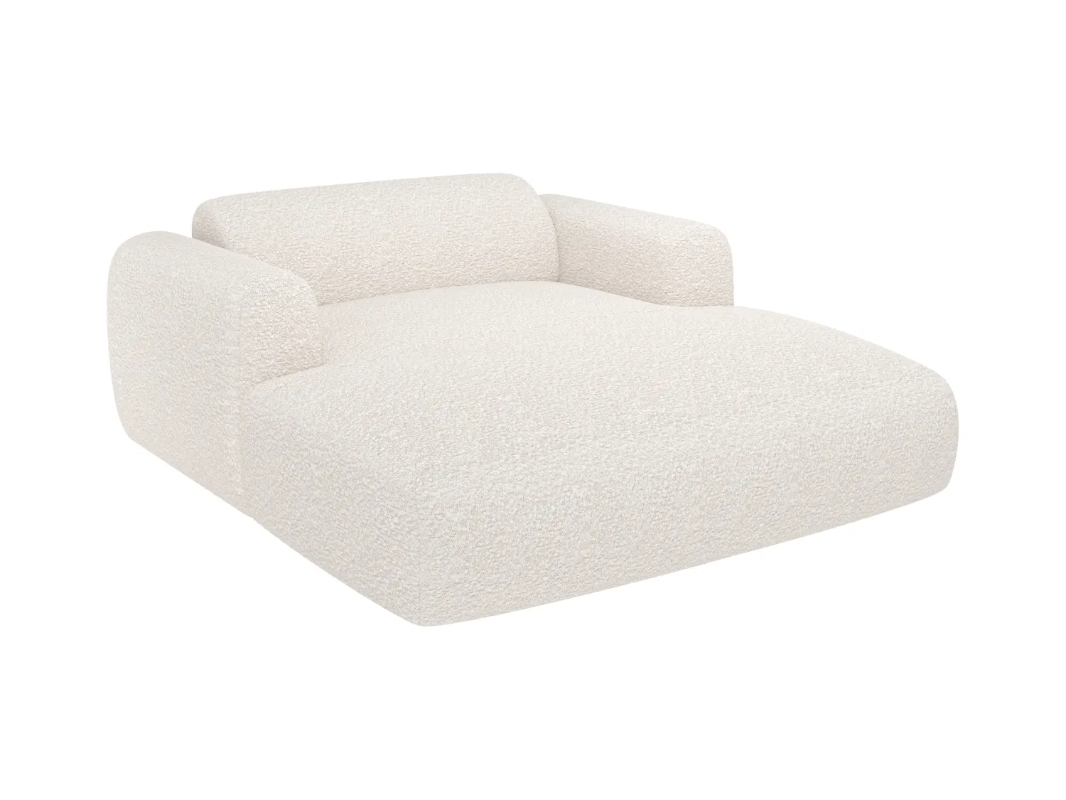 Méridienne 2 places en tissu bouclette blanc POGNI de Maison Céphy