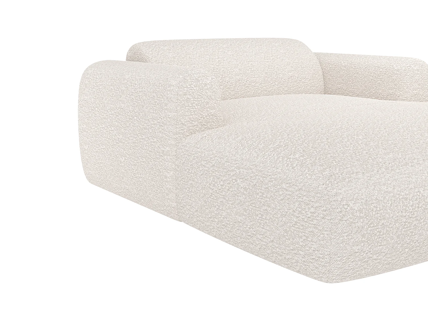 Méridienne 2 places en tissu bouclette blanc POGNI de Maison Céphy