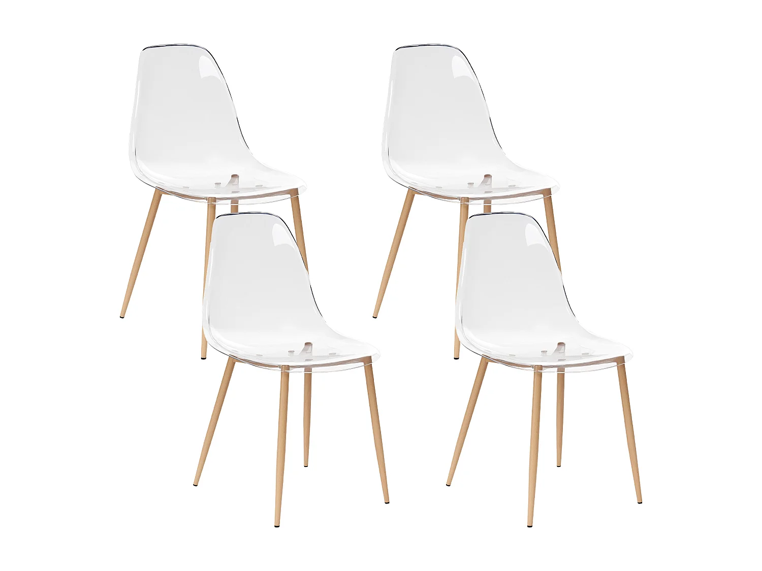 Lot de 4 chaises de salle à manger TAKILMA Transparent