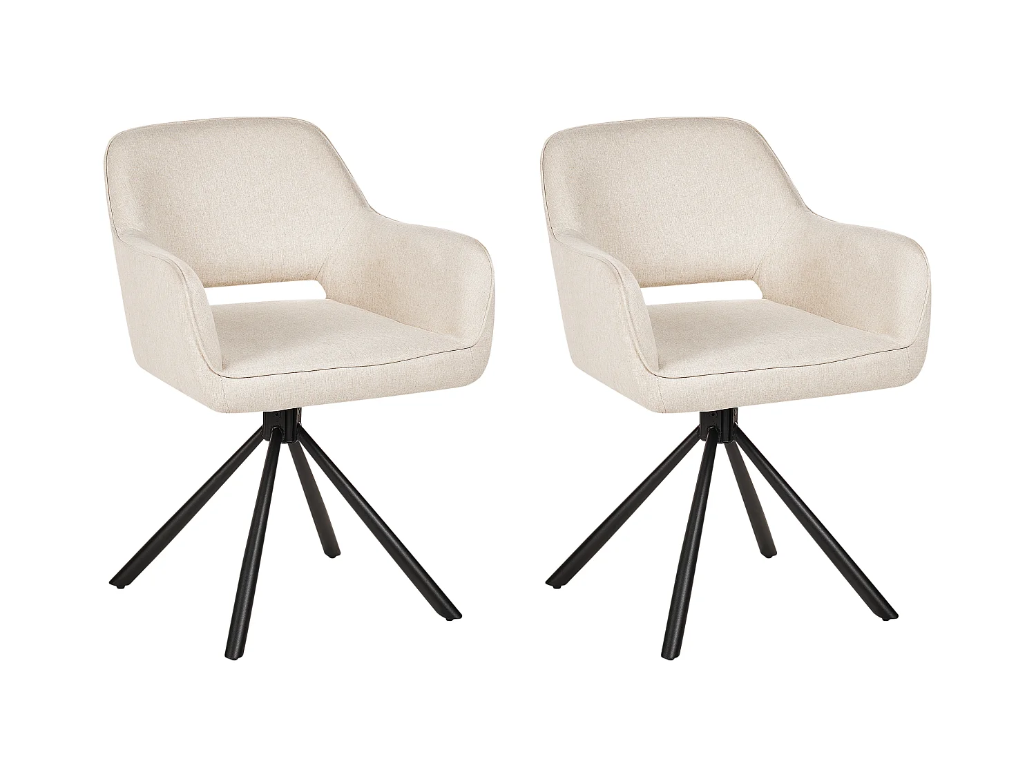 Lot de 2 chaises de salle à manger LOURES Beige clair