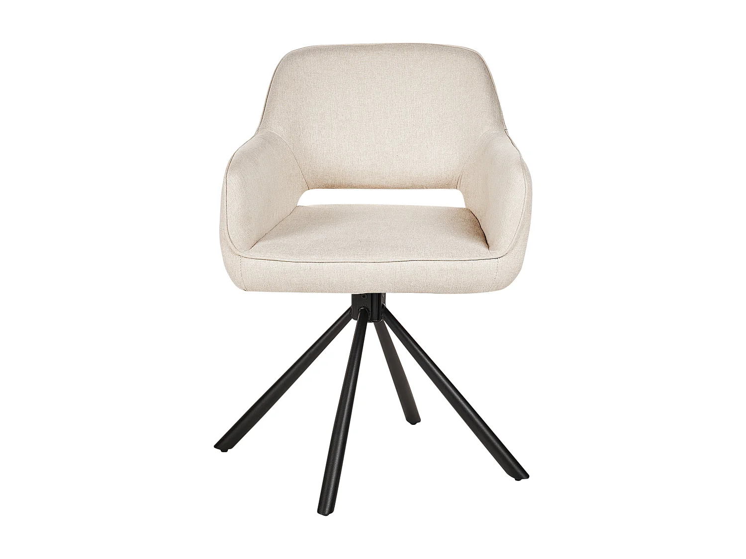 Esszimmerstuhl 2er Set Stoff helles beige gepolstert drehbar Metallbeine Loures