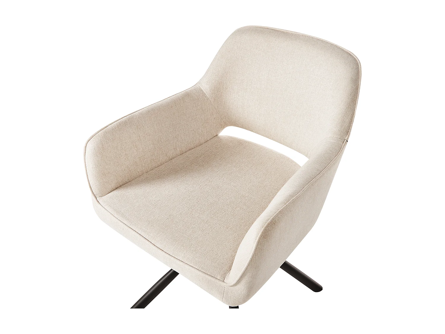 Esszimmerstuhl 2er Set drehbar LOURES Hellbeige