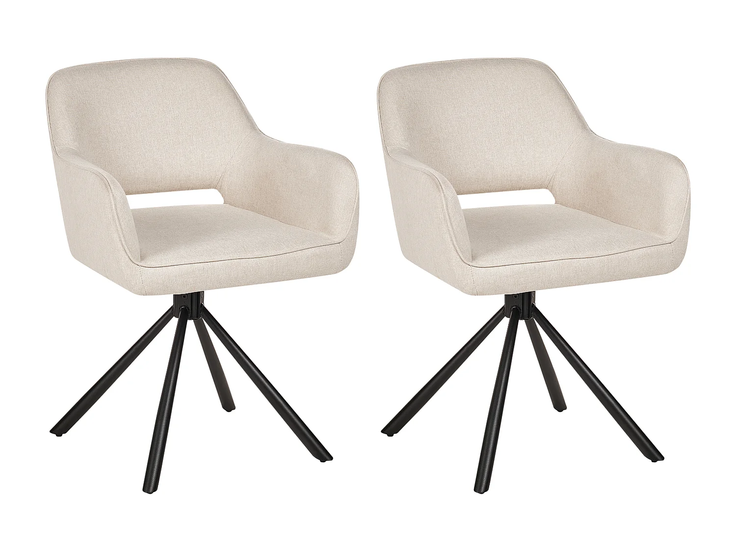 Esszimmerstuhl 2er Set drehbar LOURES Hellbeige