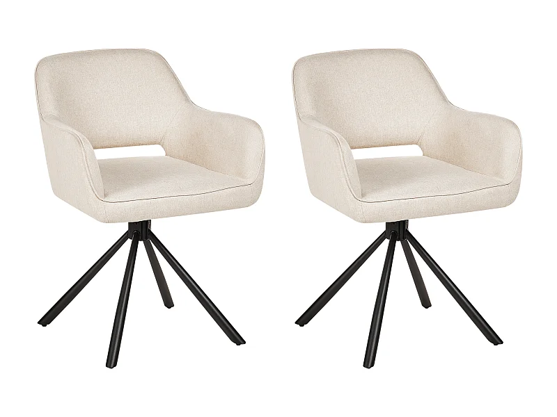 Set di 2 sedie da pranzo LOURES Beige chiaro