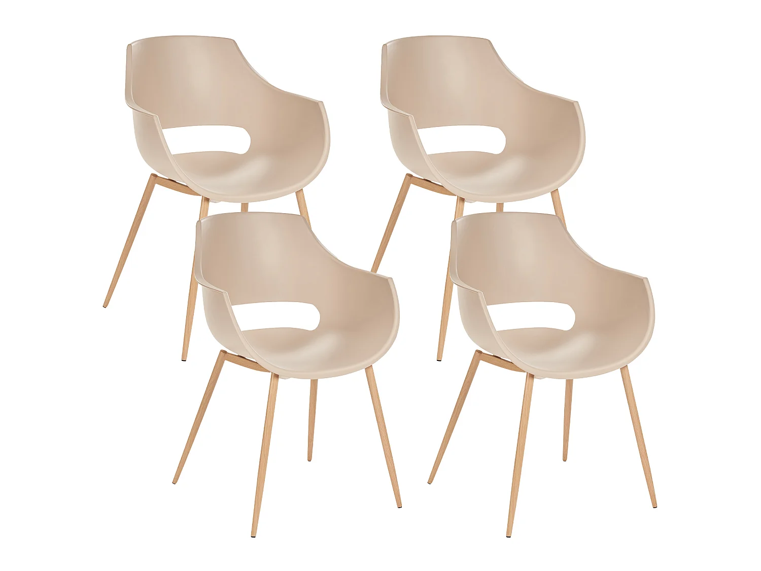 Set di 4 sedie da pranzo MILLERS Beige