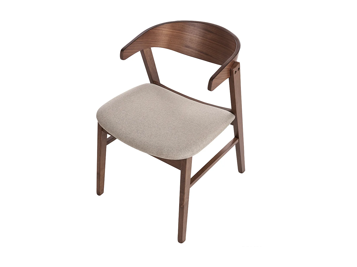 Lot de 2 chaises de salle à manger LILLY Marron foncé/beige