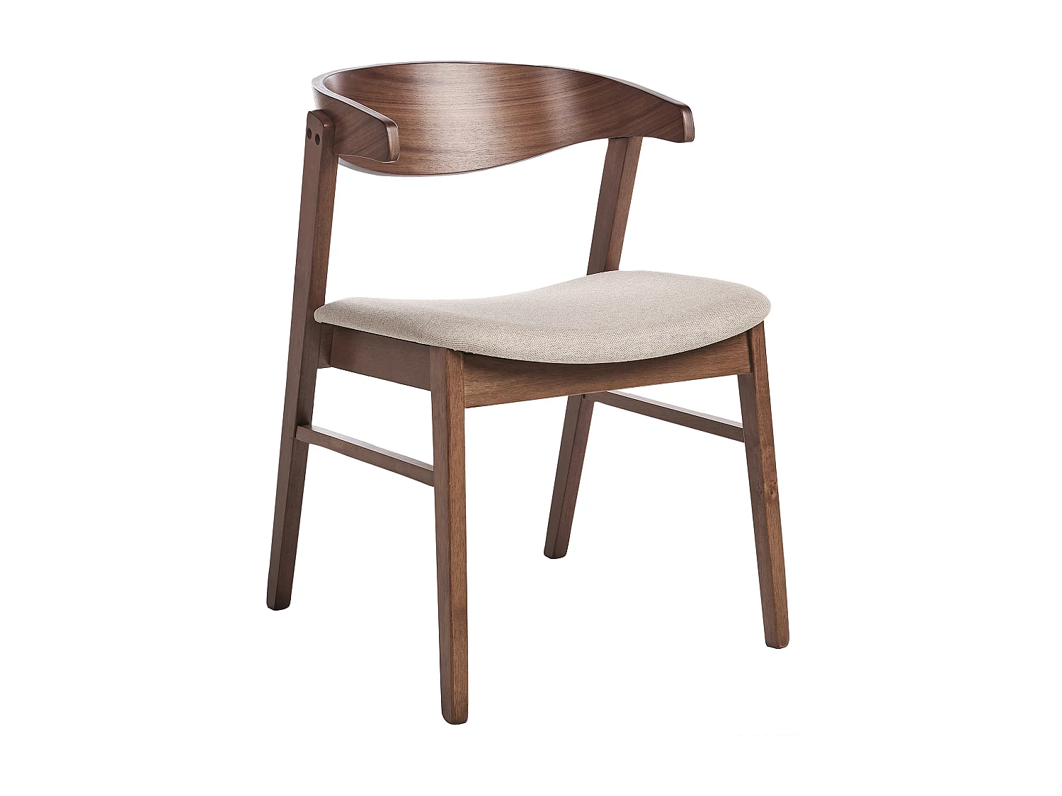 Lot de 2 chaises de salle à manger LILLY Tissu Marron/beige