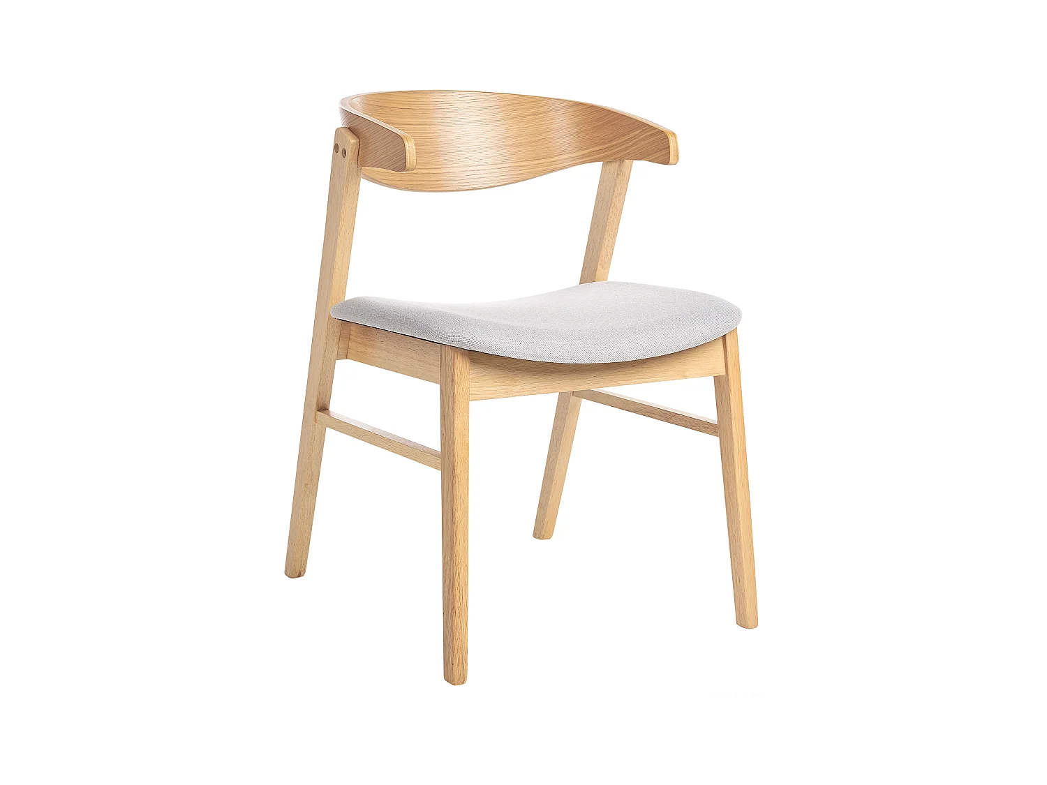 Set van 2 eetkamerstoelen LILLY Hout Lichtgrijs