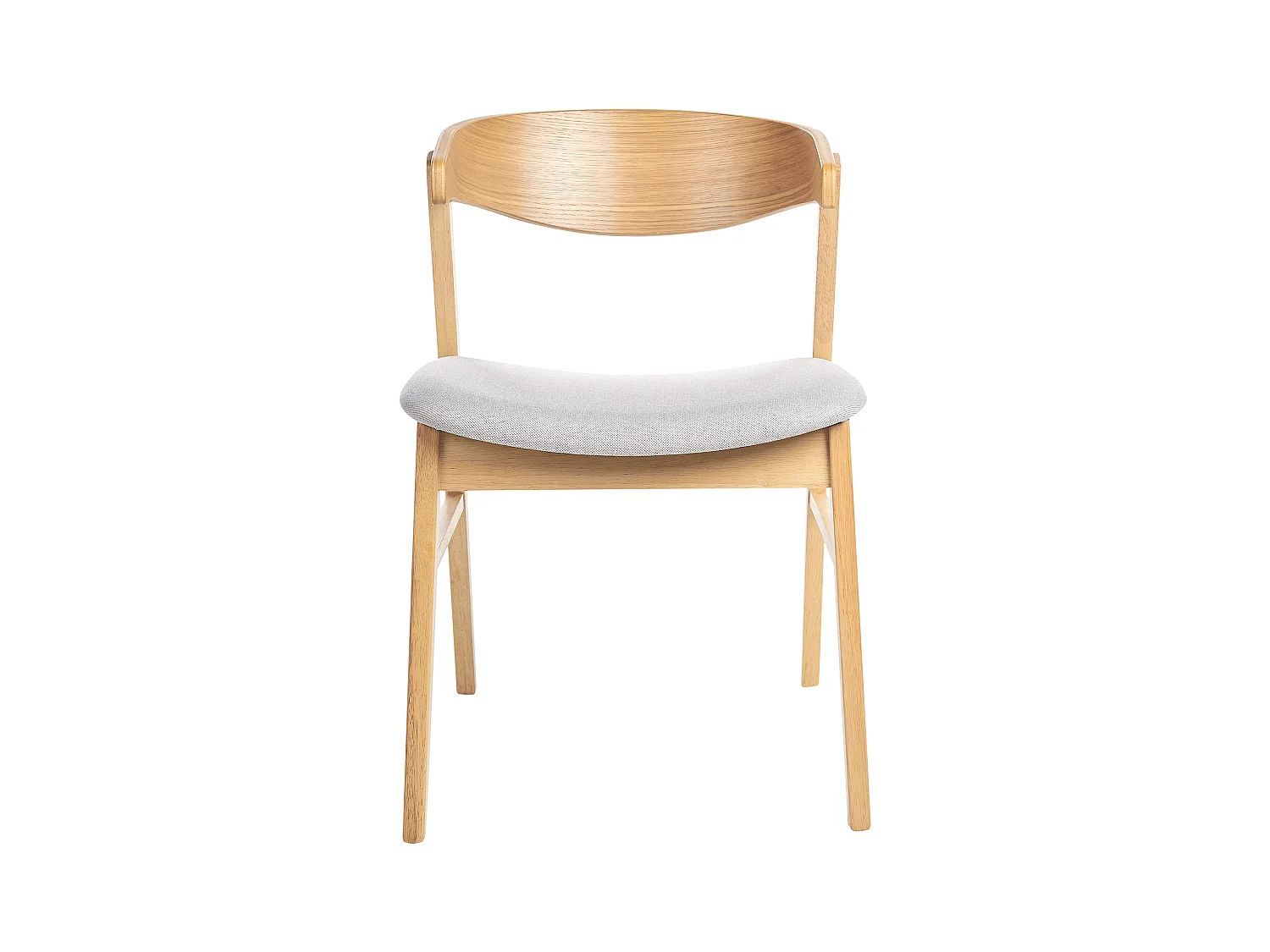 Set van 2 eetkamerstoelen LILLY Hout Lichtgrijs