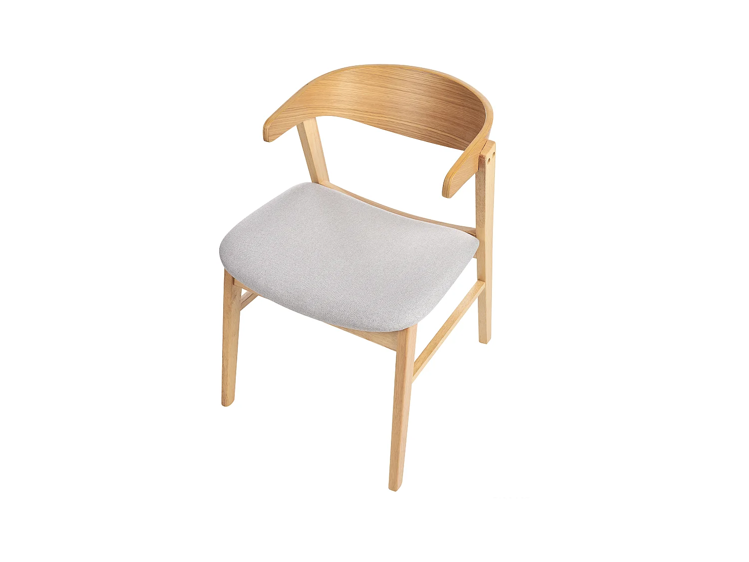 Set van 2 eetkamerstoelen LILLY Hout Lichtgrijs