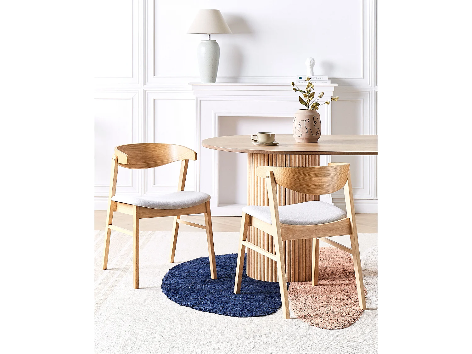 Conjunto de 2 sillas de comedor LILLY Madera Gris claro