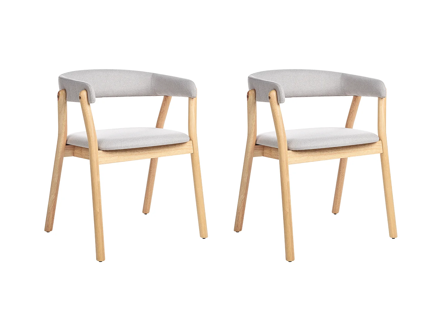 Lot de 2 chaises de salle à manger MYLO Bois Gris clair