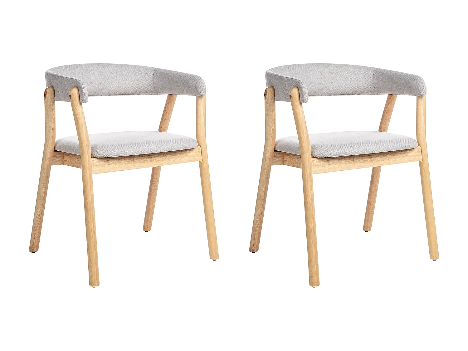 Lot de 2 chaises de salle à manger MYLO Bois Marron clair/gris