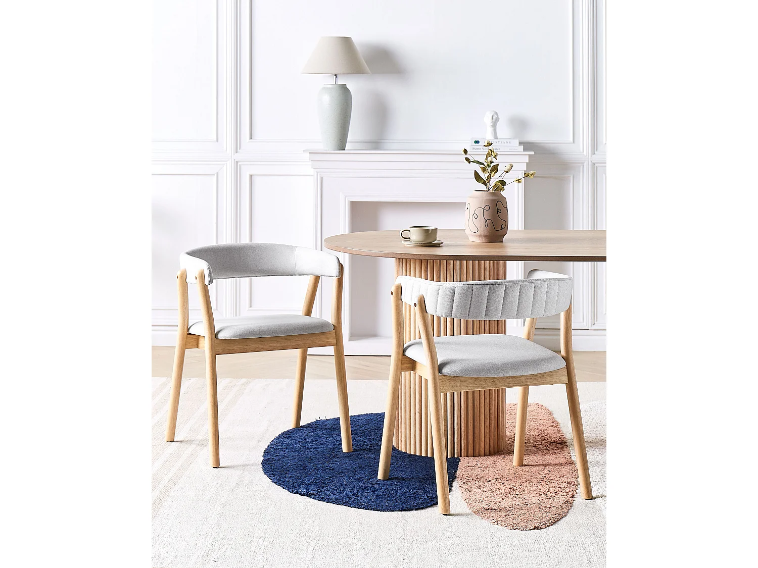 Lot de 2 chaises de salle à manger MYLO Bois Marron clair/gris