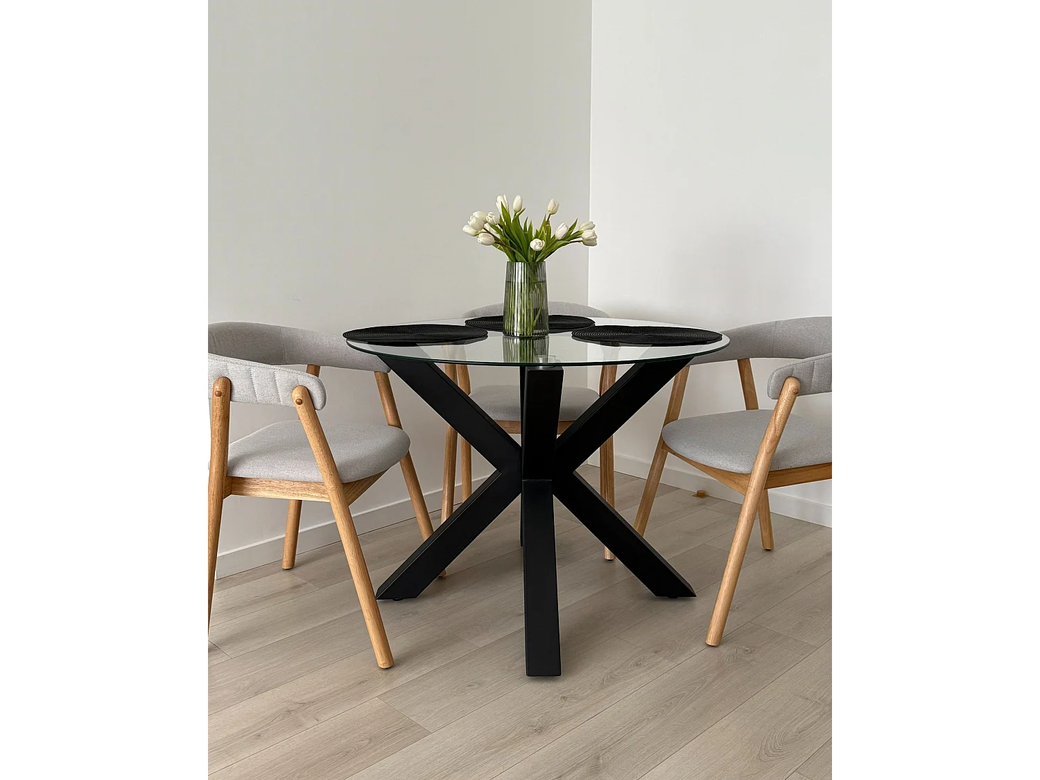 Esszimmerstuhl 2er Set MYLO Holz Hellgrau