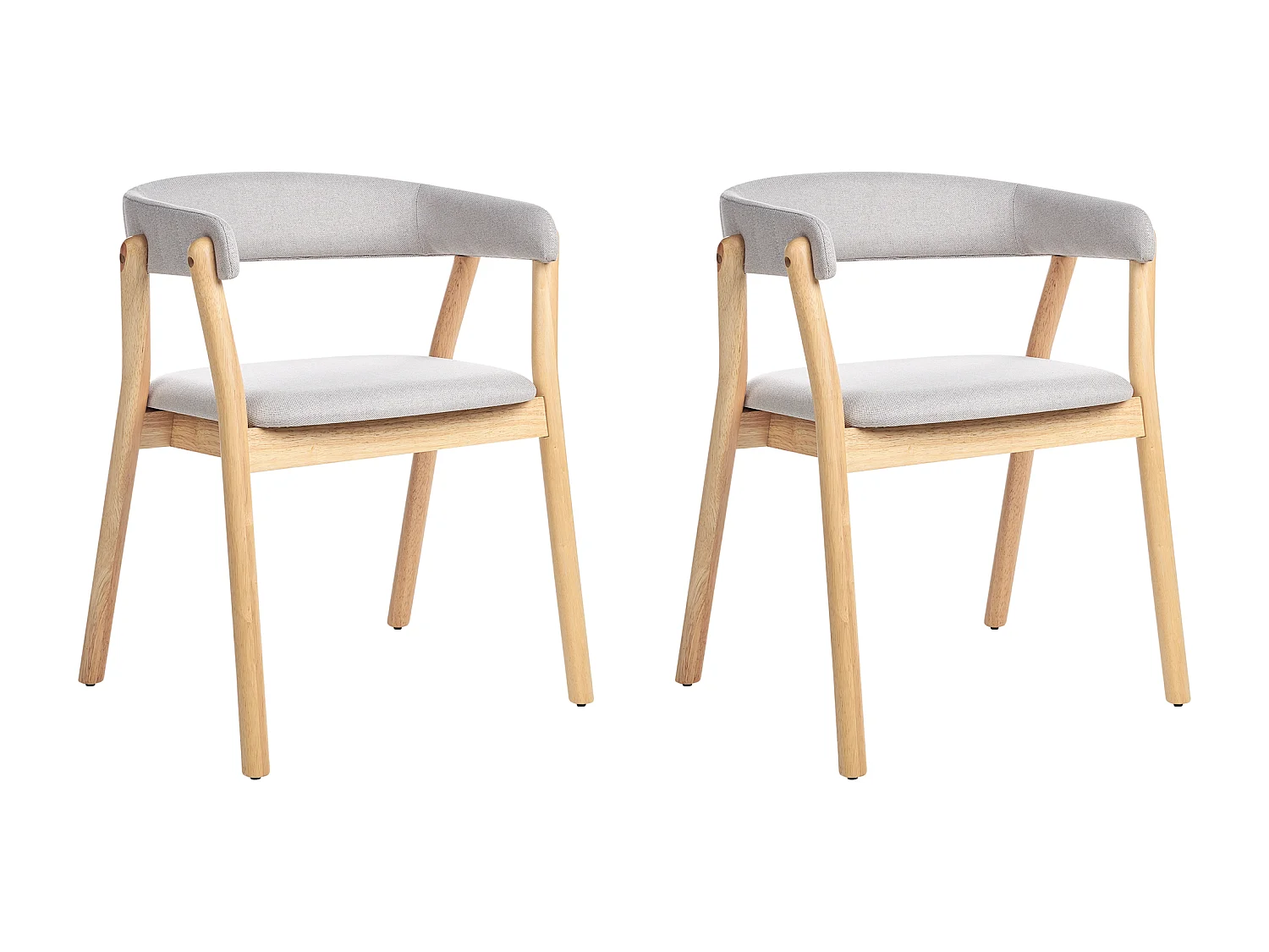 Lot de 2 chaises de salle à manger MYLO Bois Marron clair/gris