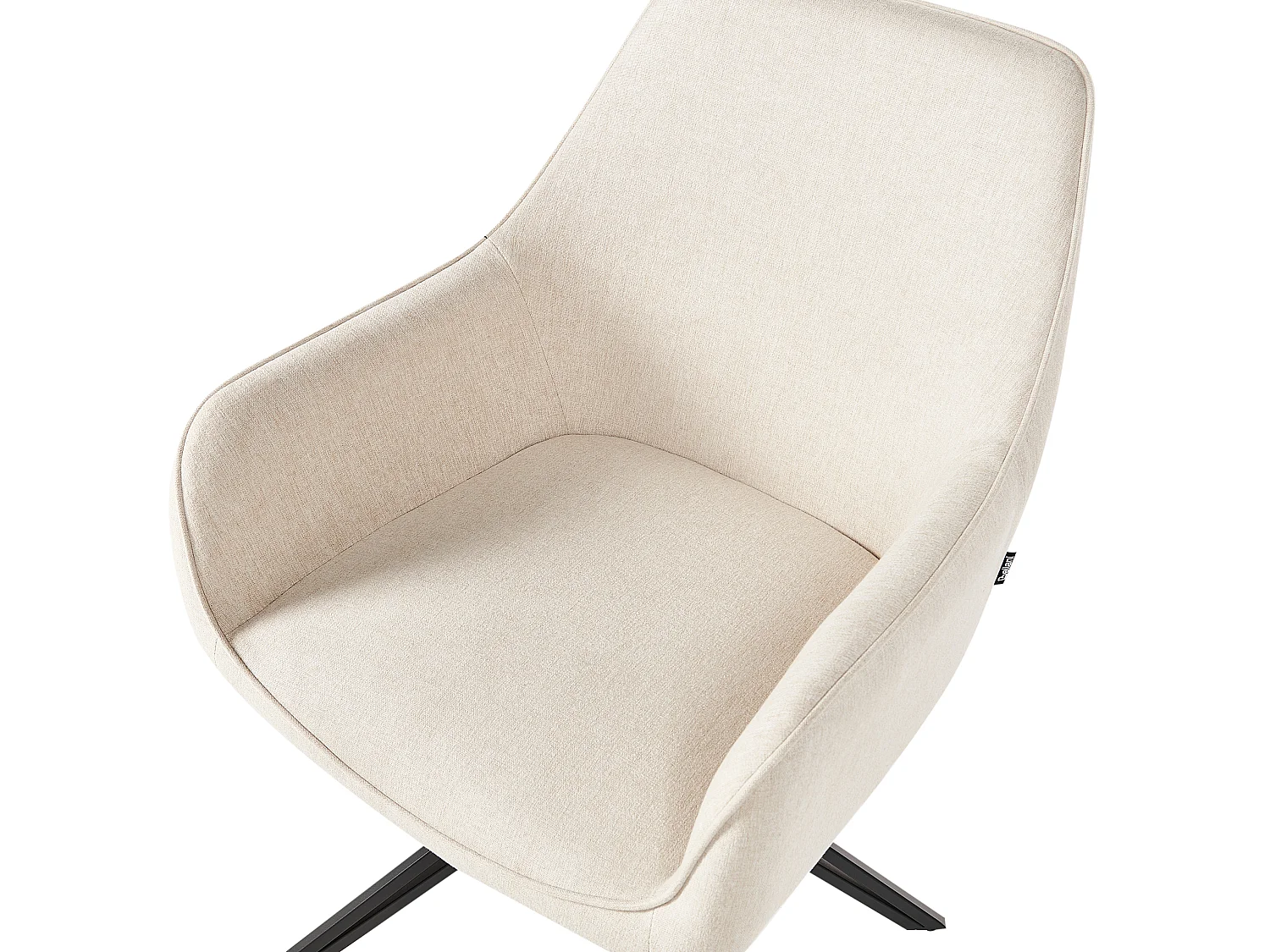 Set of 2 Dining Chairs Swivel JODAR Fabric Light Beige