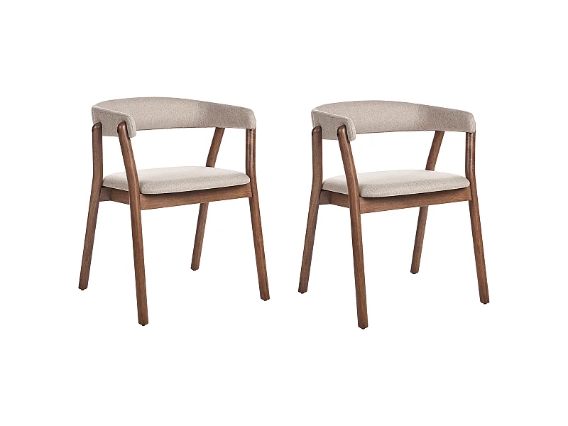 Set van 2 eetkamerstoelen MYLO Stof Beige