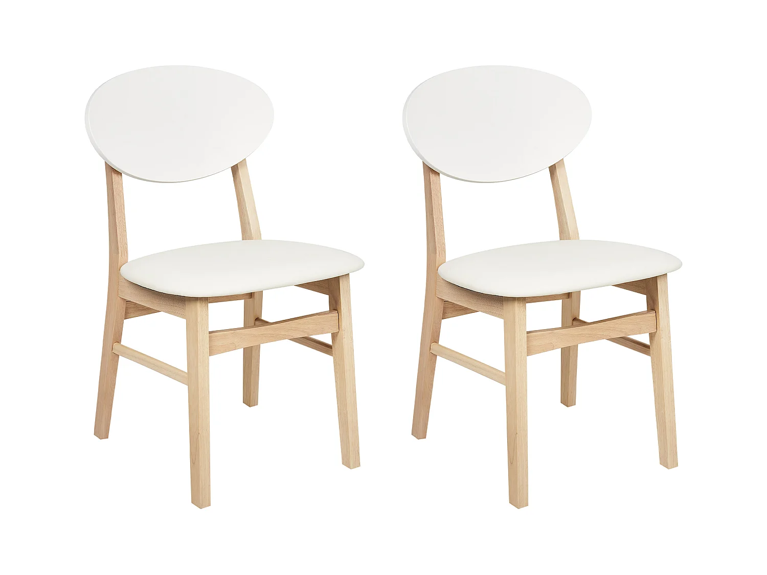 Lot de 2 chaises de salle à manger AMERY Bois Blanc cassé