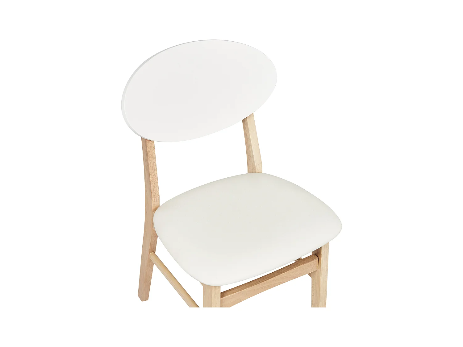Lot de 2 chaises de salle à manger AMERY Bois Blanc cassé