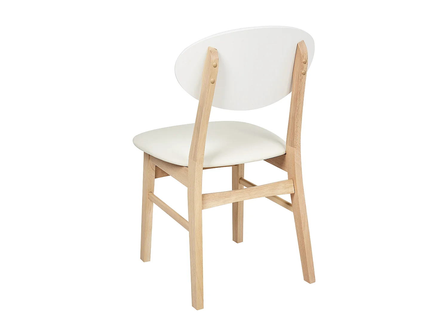 Esszimmerstühle 2er Set Creme Kunstledersitz Dunkles Holzgestell Amery