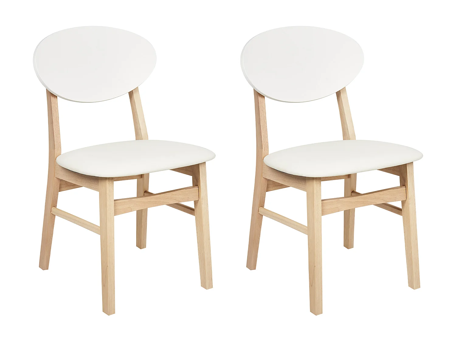 Lot de 2 chaises de salle à manger AMERY Bois Blanc cassé