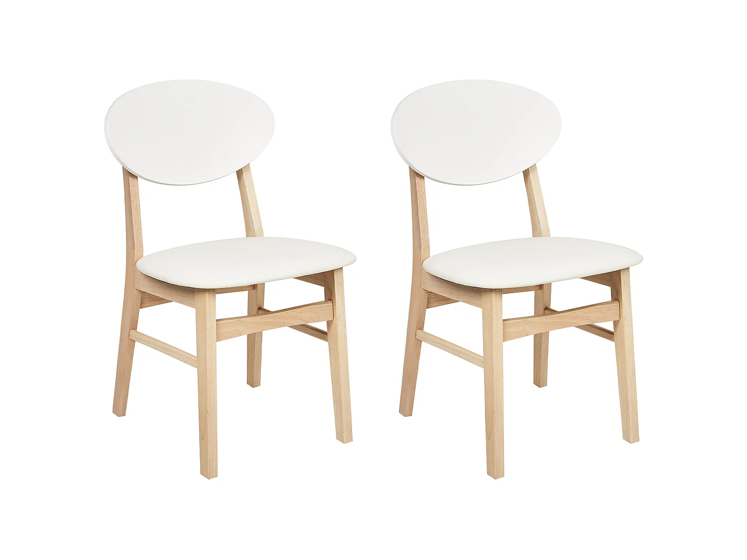 Set di 2 sedie da pranzo AMERY Legno Bianco sporco