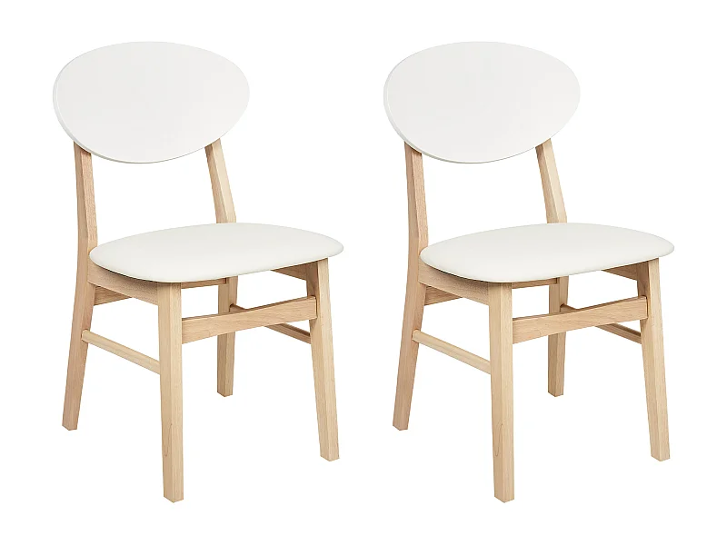 Lot de 2 chaises de salle à manger AMERY Bois Blanc cassé