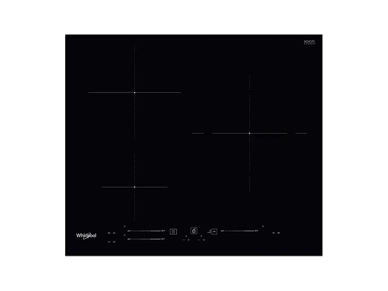 Whirlpool Table de cuisson induction 60cm 3 feux 7200w noir - WSS6360BF