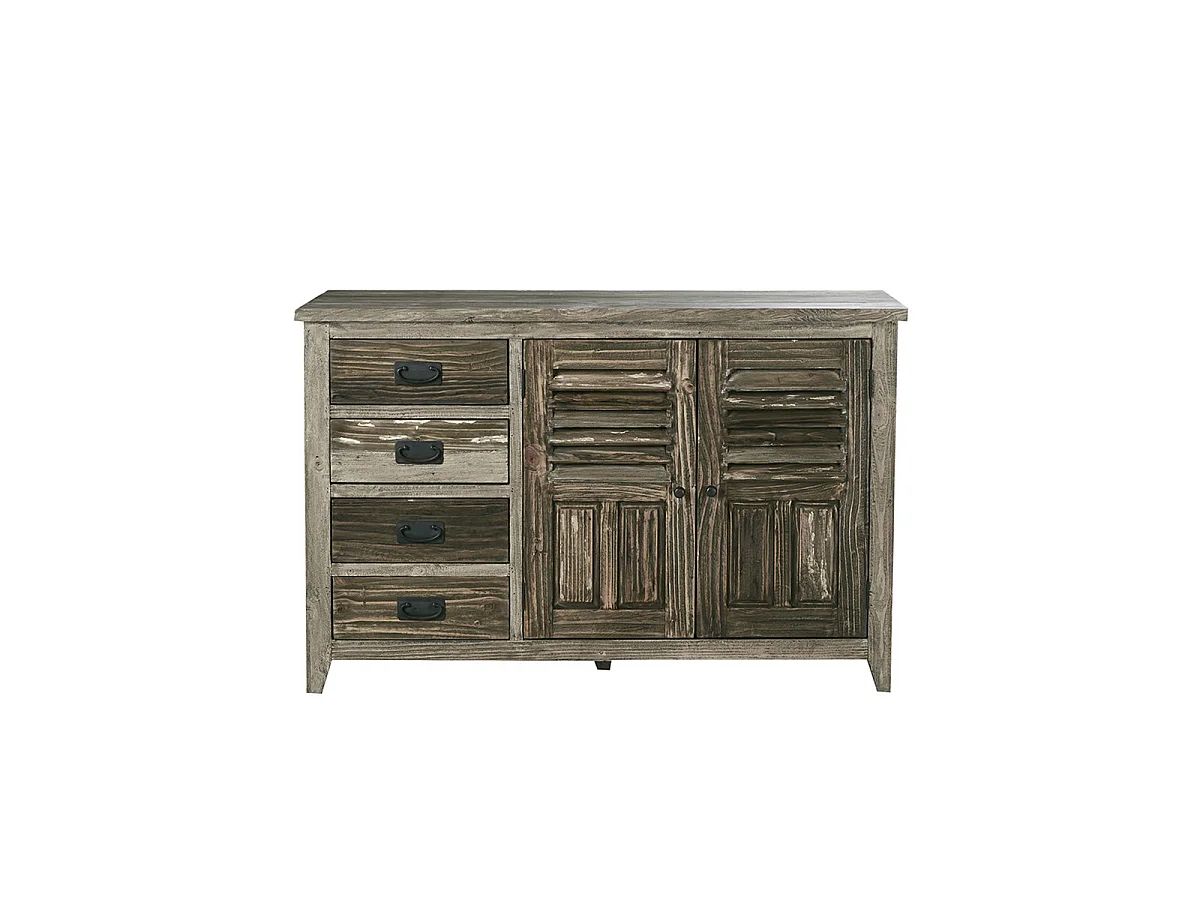 Commode en bois recyclé massif 140 cm