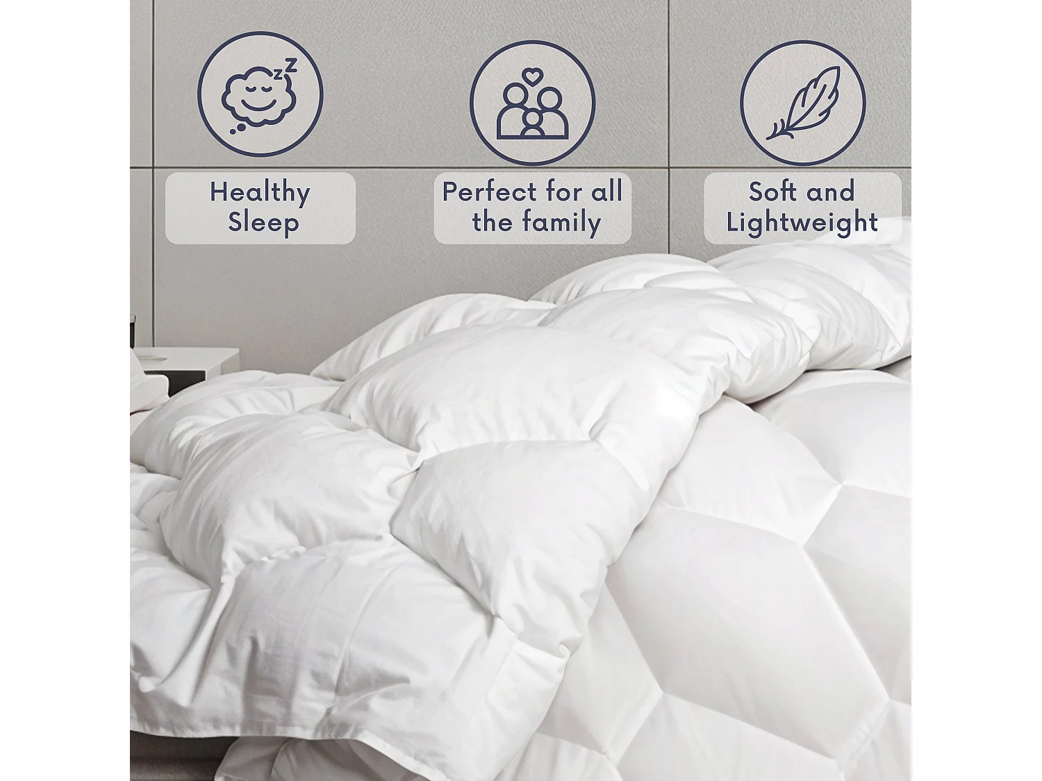 The White Stone Winterdekbed 200 x 200 cm 400 g | Zachte en Warme Vulling in Soft Vulling | Gequilt Deken in Hipoallergene Microfiber Wit | Eénpersoons Dekbed