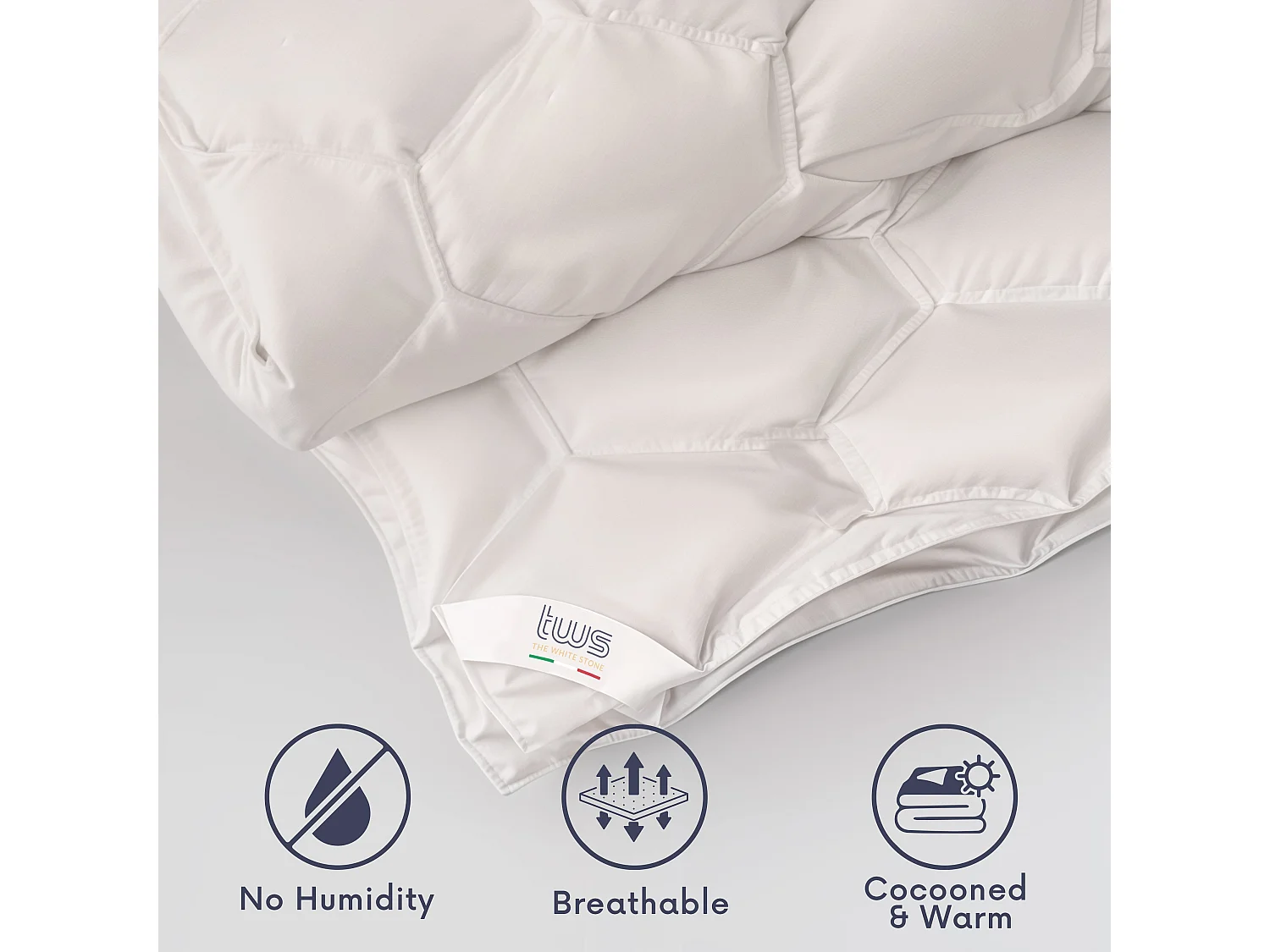 The White Stone Winterdekbed 155 x 200 cm 400 g | Zachte en Warme Vulling in Soft Vulling | Gequilt Deken in Hipoallergene Microfiber Wit | Eenpersoons Dekbed