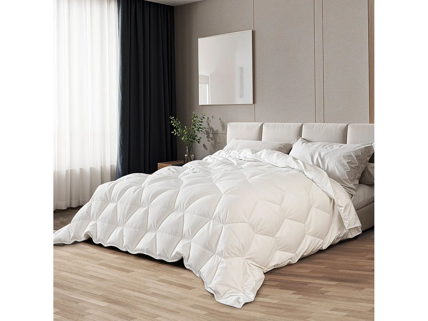 The White Stone Zomerdekbed 200 x 220 cm 150 g | Zachte Vulling in Soft Vulling | Gequilt Deken in Hipoallergene Microfiber Wit | Eénpersoons Dekbed