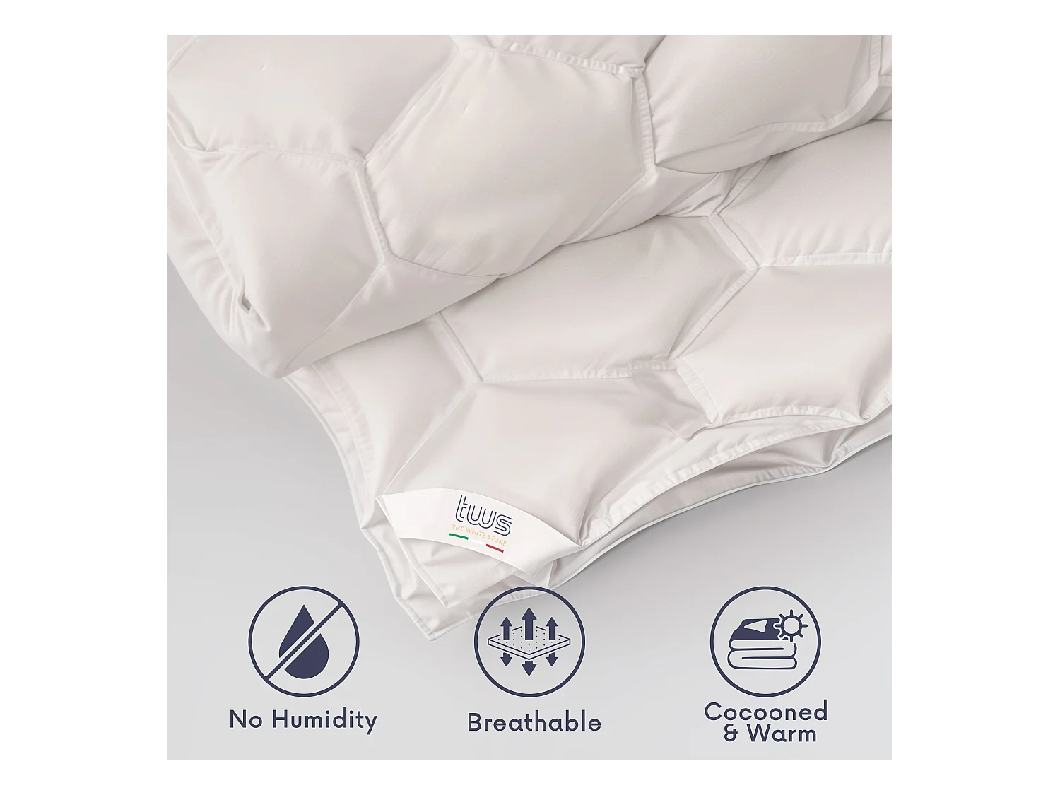 The White Stone Zomerdekbed 200 x 200 cm 150 g | Zachte Vulling in Soft Vulling | Gequilt Deken in Hipoallergene Microfiber Wit | Eénpersoons Dekbed