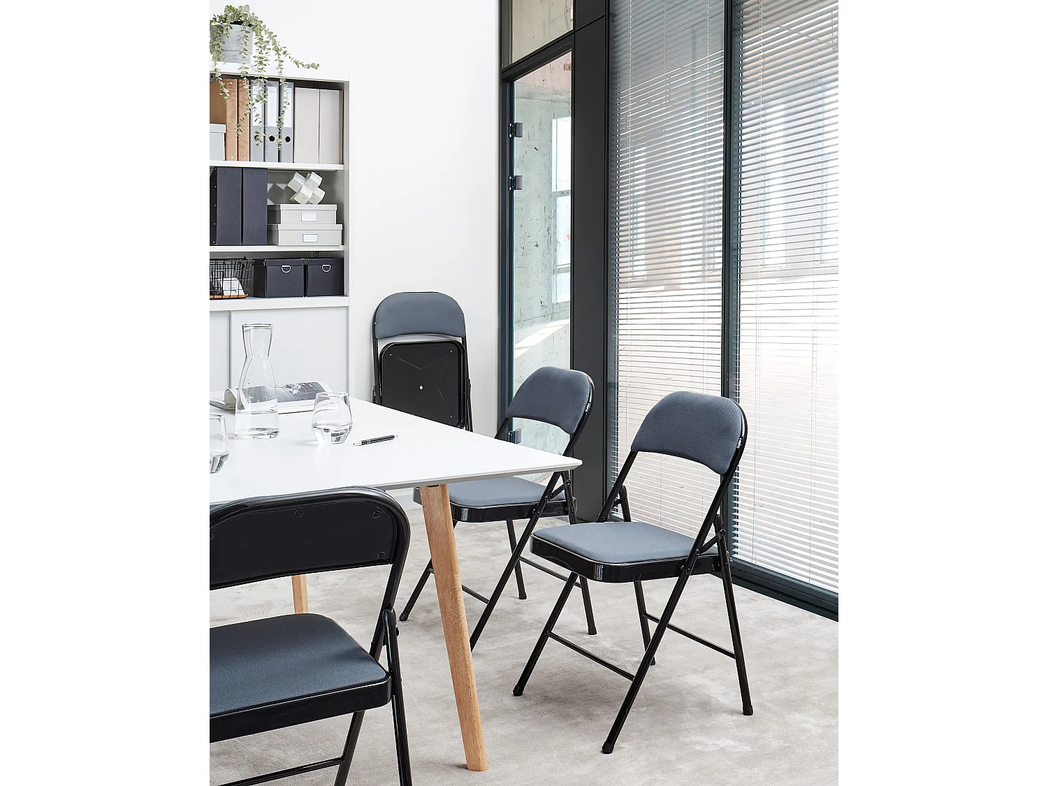 Conjunto de 4 sillas de comedor SPARKS Gris oscuro