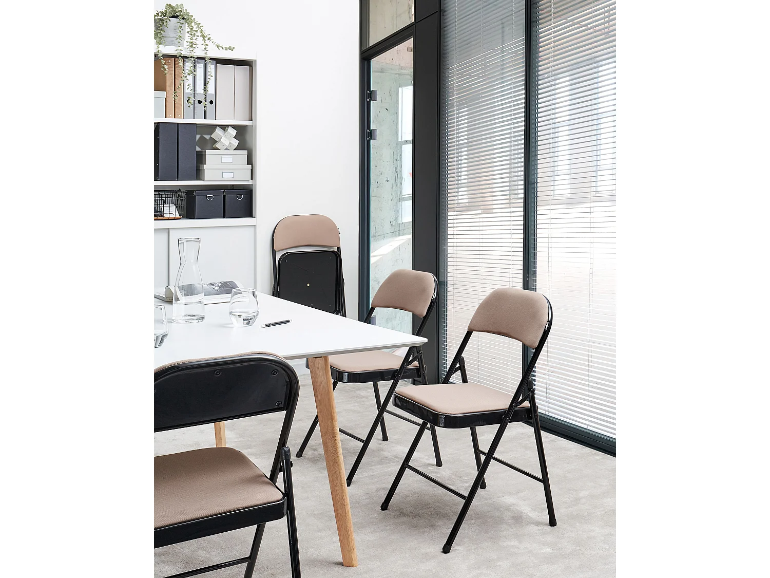 Set van 4 eetkamerstoelen SPARKS Beige