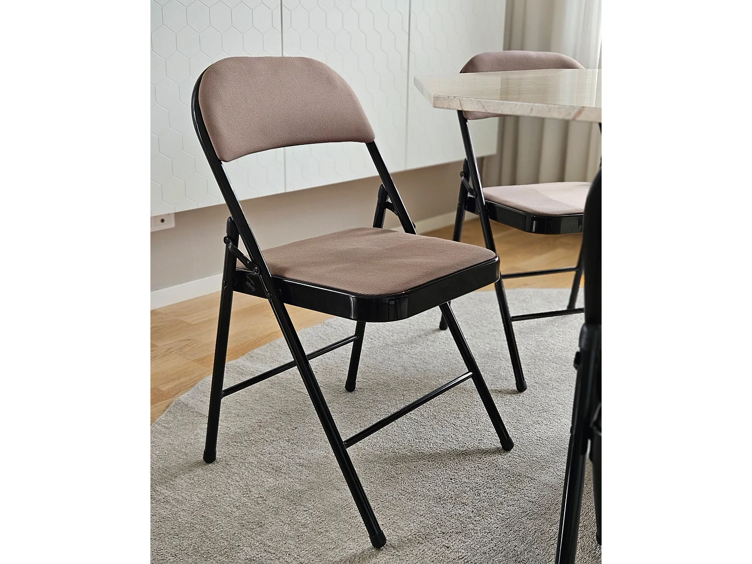 Lot de 4 chaises pliantes SPARKS Beige