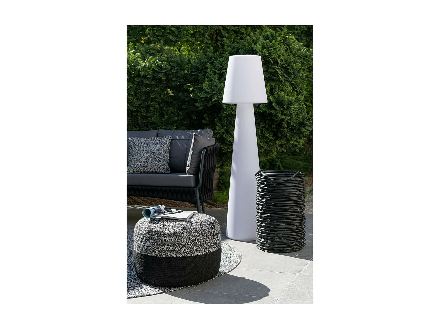 Pouf rond intérieur extérieur D50 chiné/uni - PAROS