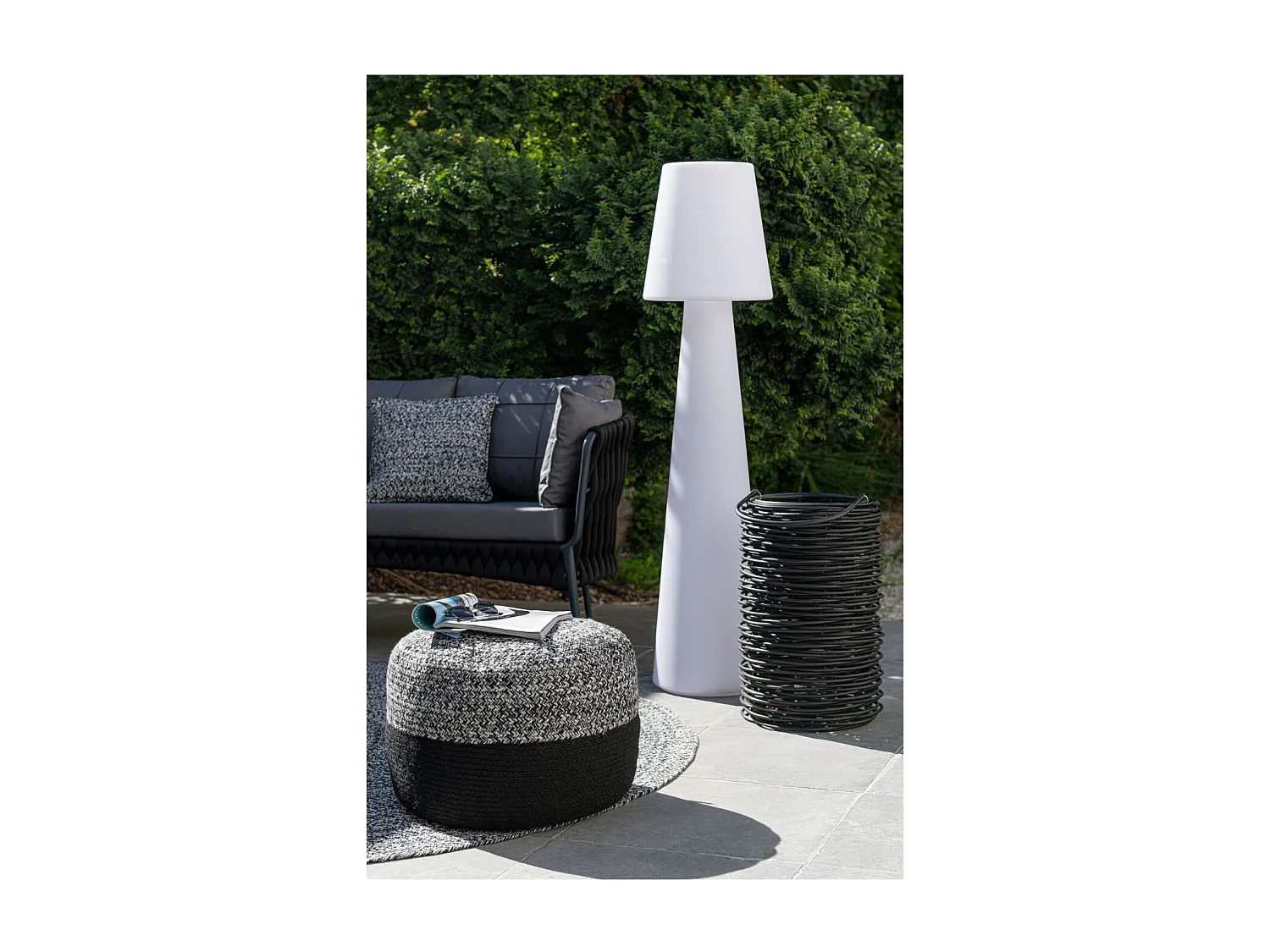 Pouf rond intérieur extérieur D50 chiné/uni - PAROS