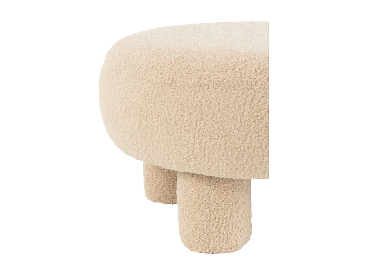 Puf redondo de tejido bouclé