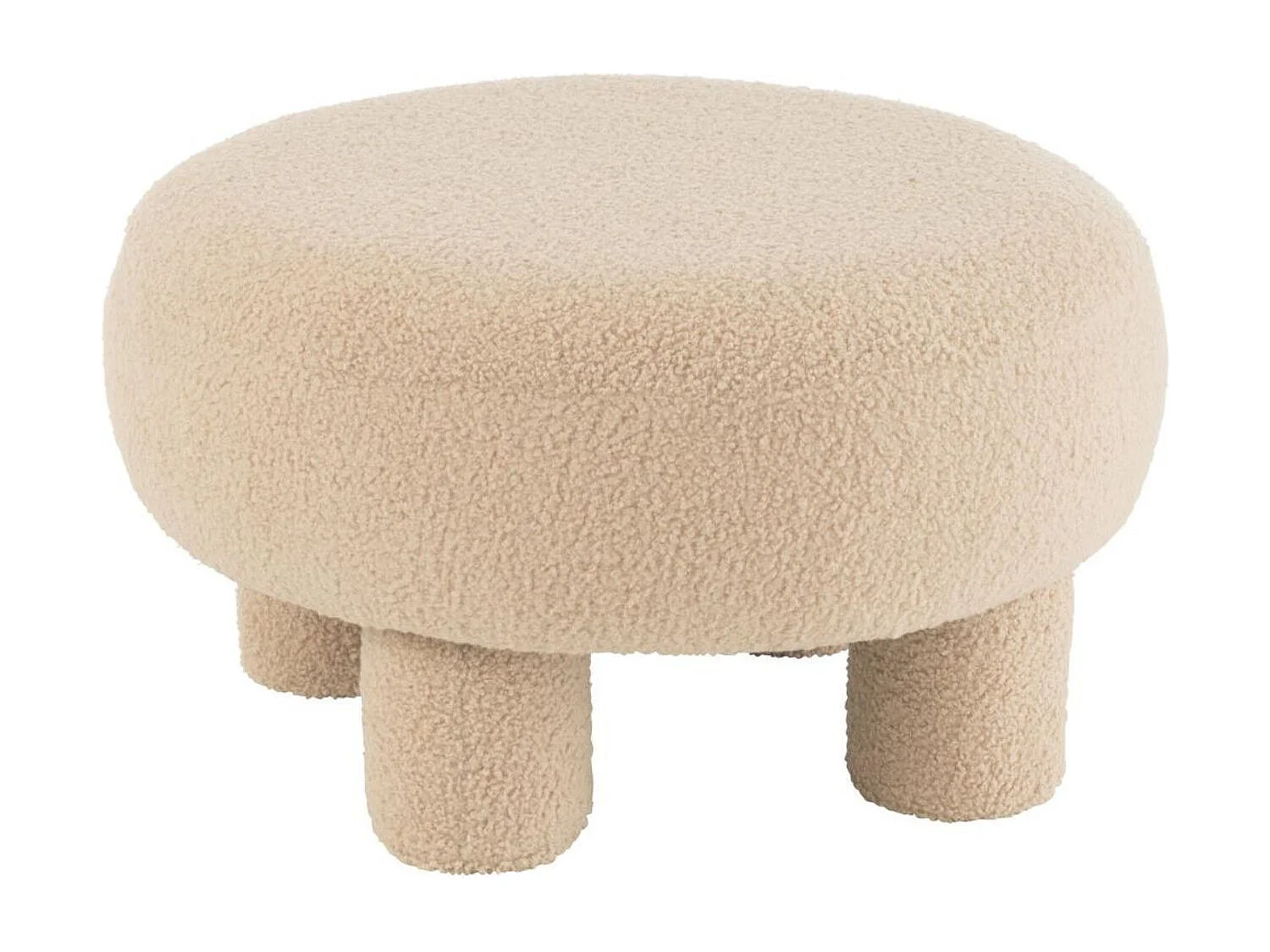 Pouf Rond Bouclette "Teddy" 52cm Beige