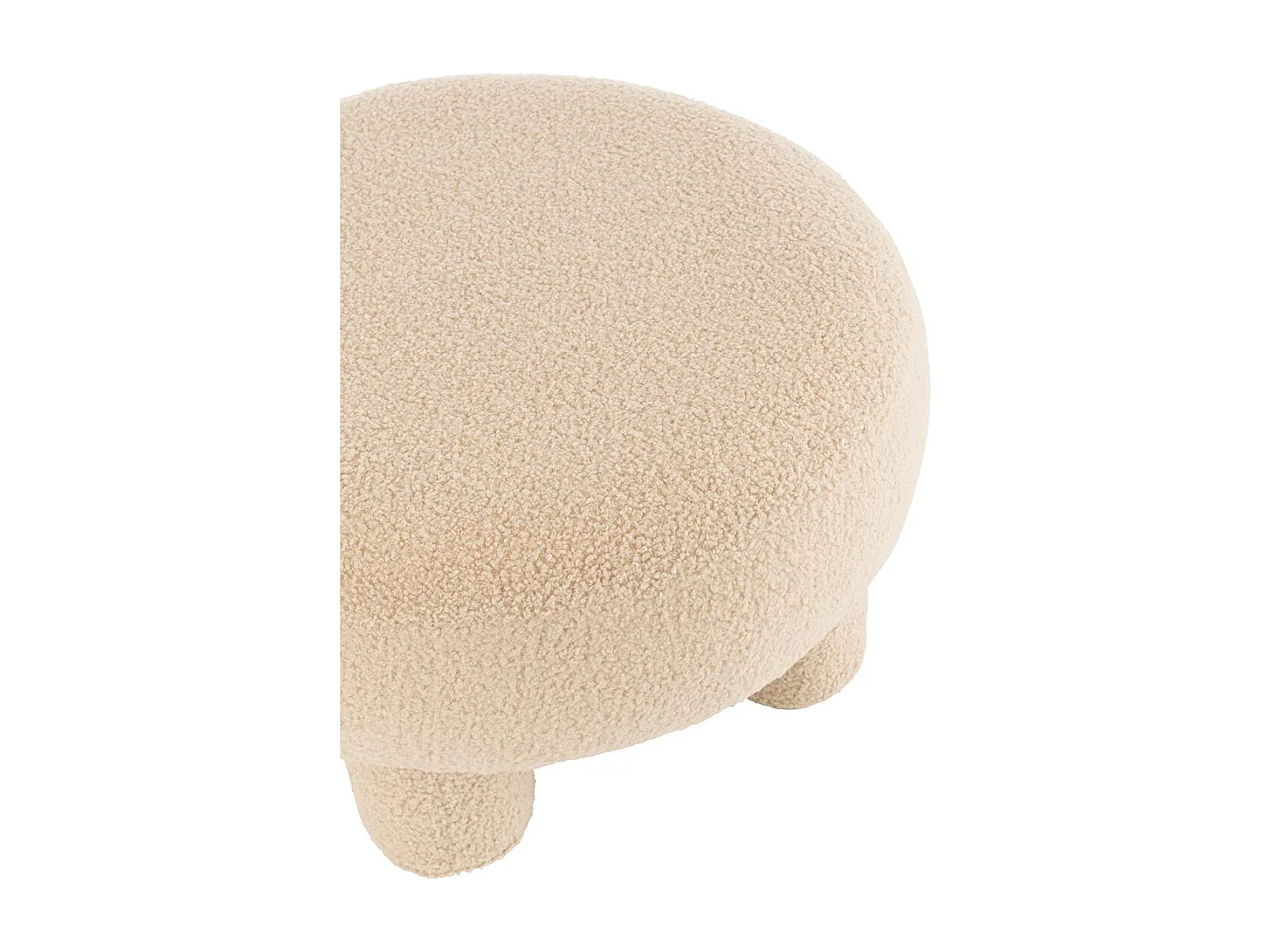 Pouf Rond Bouclette "Teddy" 52cm Beige
