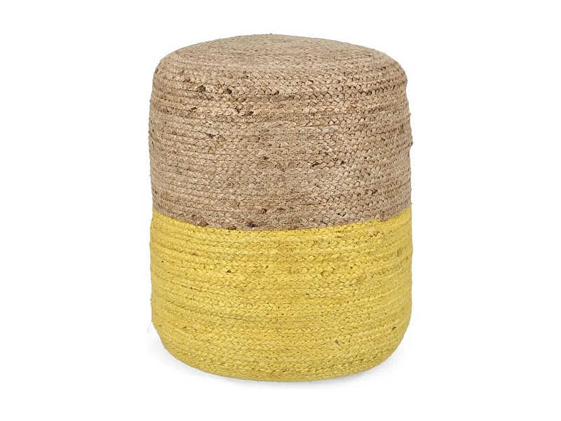 Pouf rond tressé en jute D45 - BASTIA