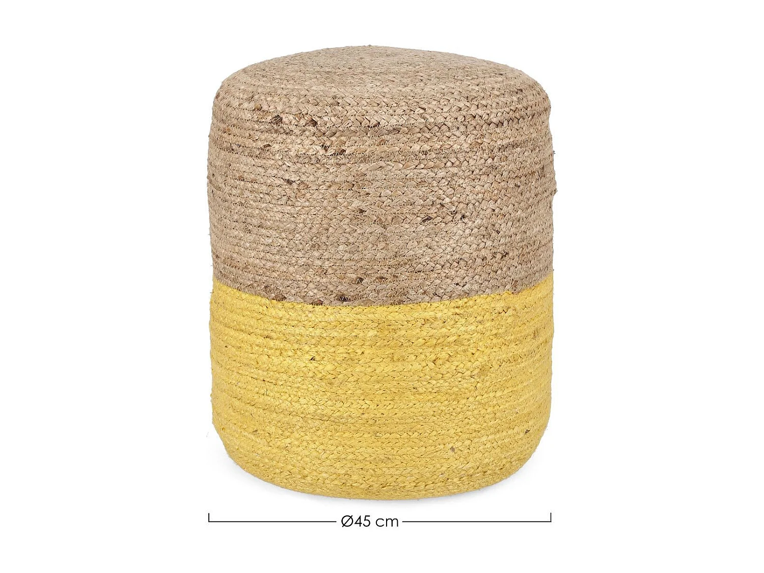 Pouf rond tressé en jute D45 - BASTIA