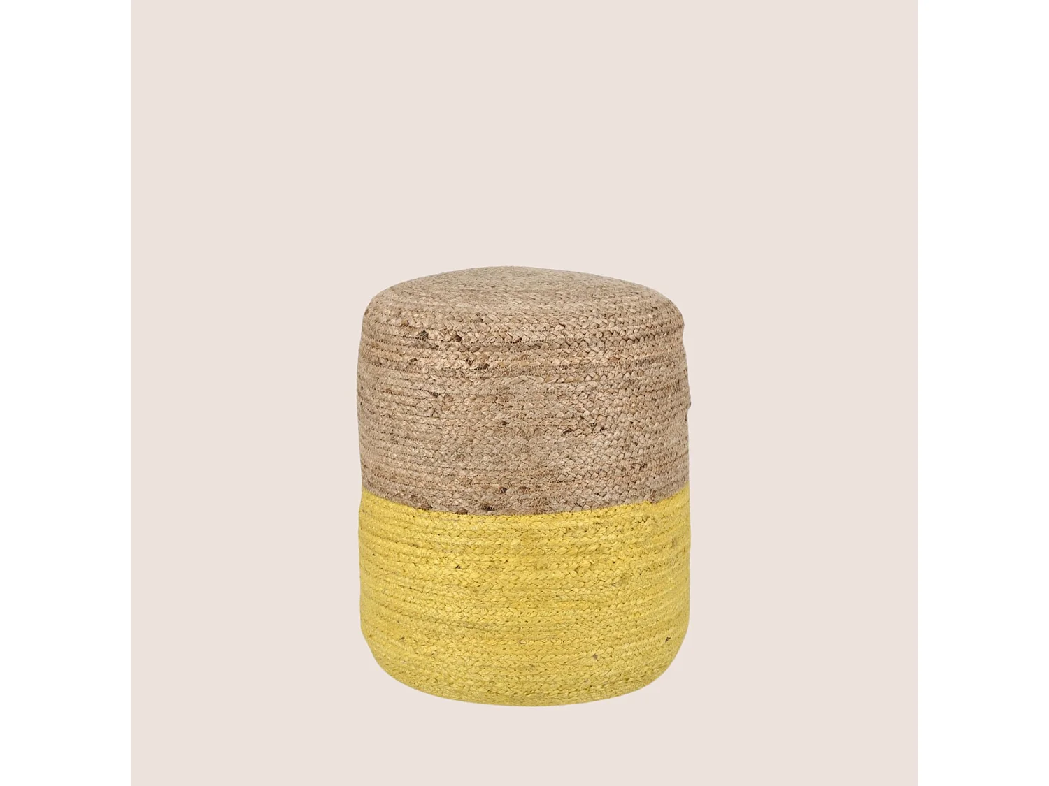 Pouf rond tressé en jute D45 - BASTIA