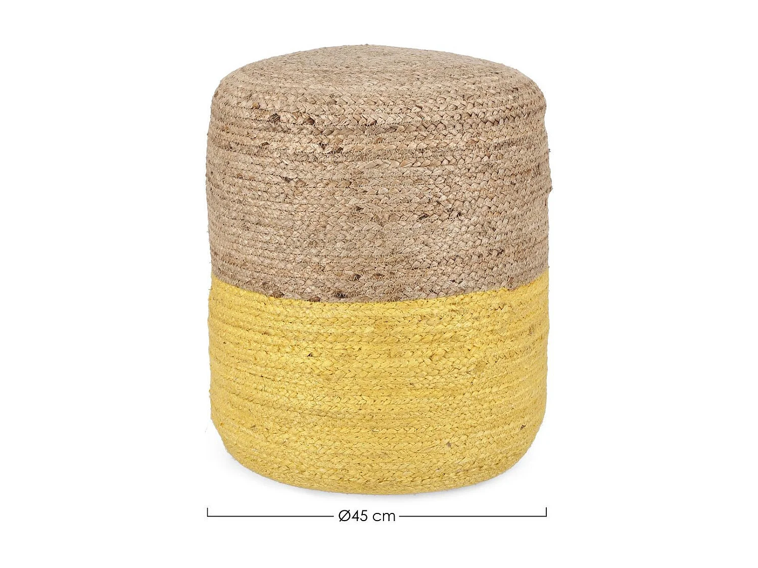Pouf rond tressé en jute D45 - BASTIA
