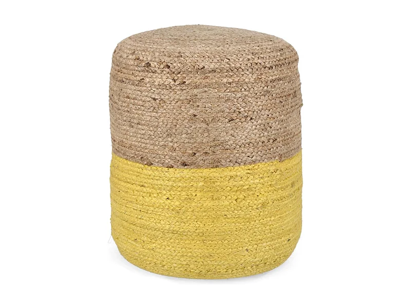 Pouf rond tressé en jute D45 - BASTIA