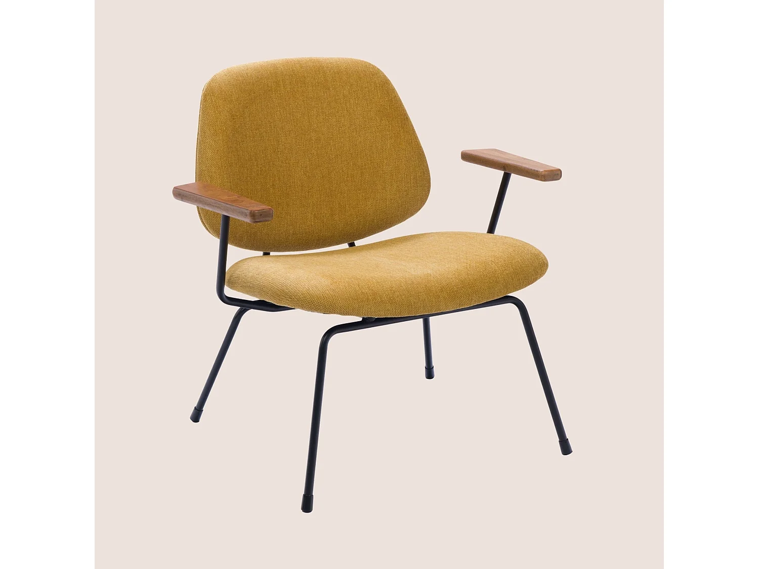 Fauteuil rétro en métal et tissu - CASCAIS