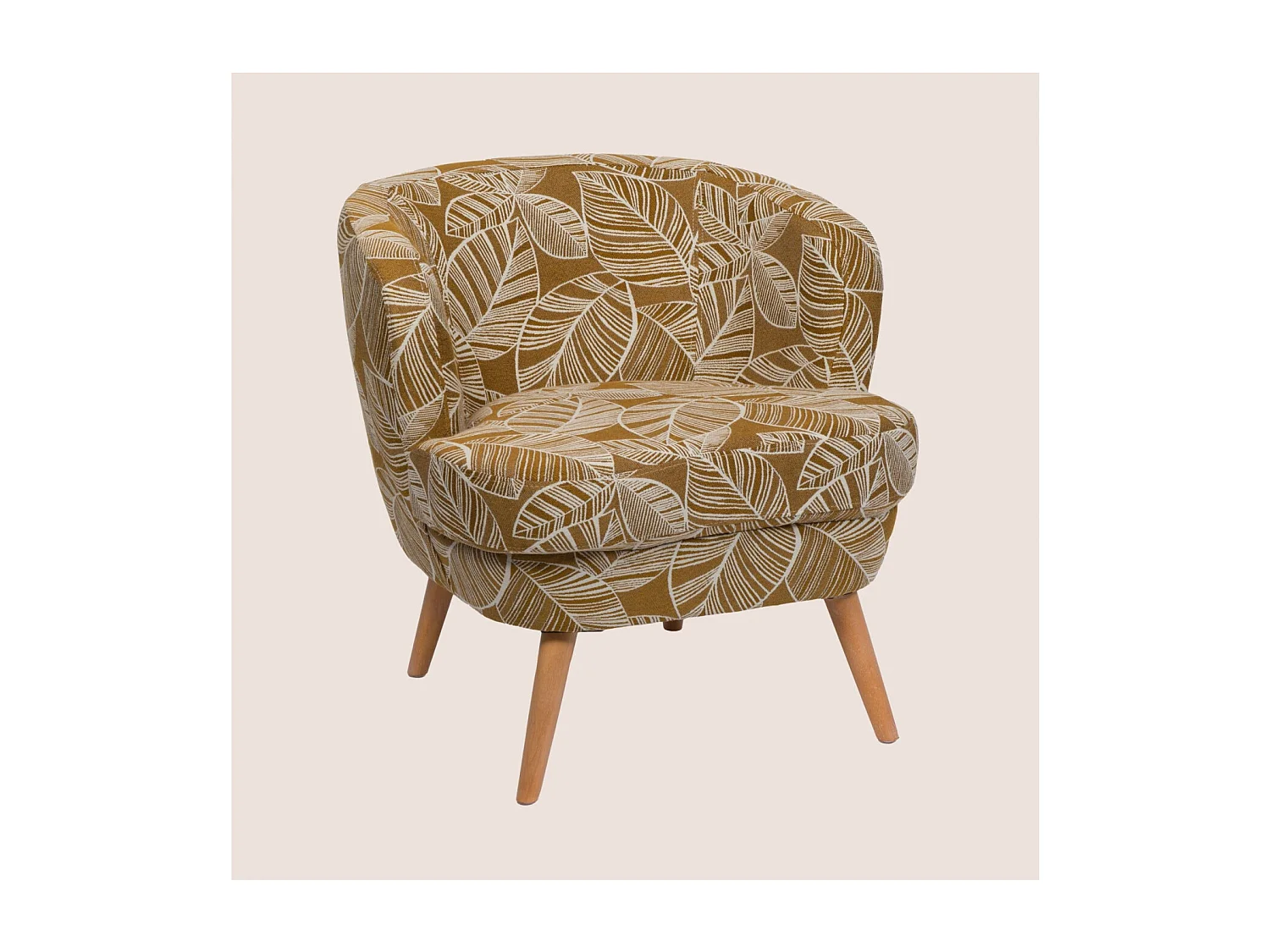Fauteuil rétro en tissu jacquard motifs floraux - DAGOBERT