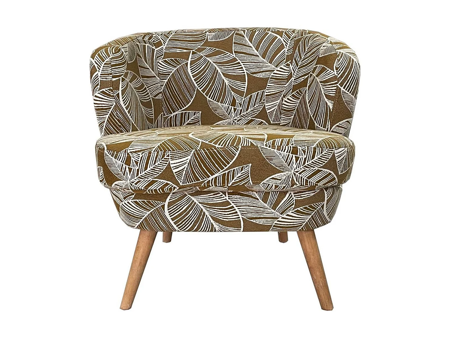 Fauteuil rétro en tissu jacquard motifs floraux - DAGOBERT